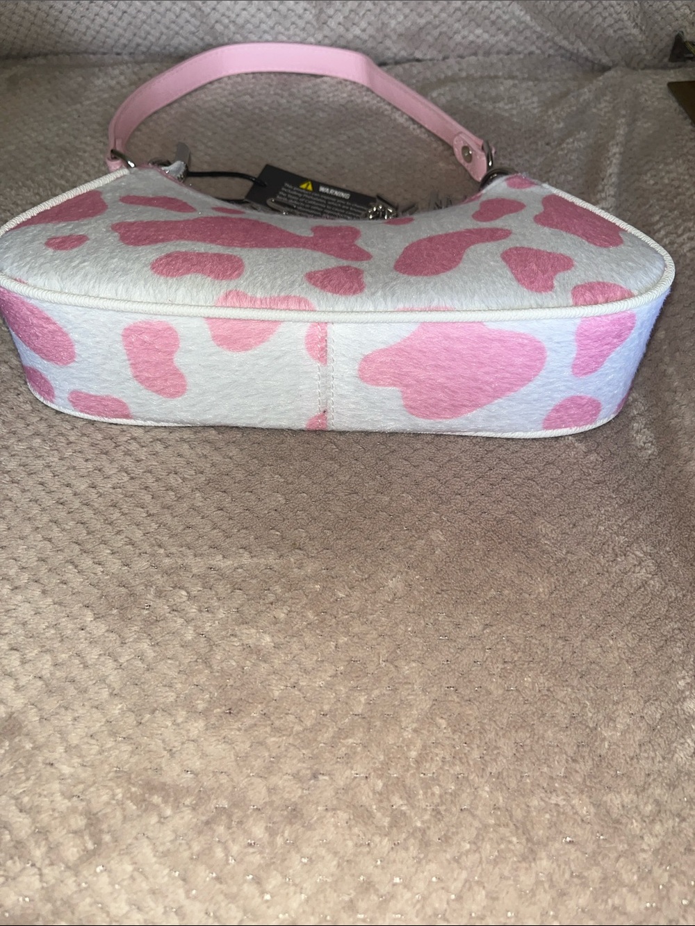 Von Dutch Pink & White Cowprint Mini Shoulder Bag New Without Tags - Picture 8 of 10